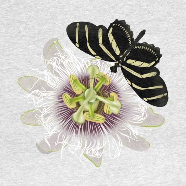 Passionfruit Vine and Zebra Longwing Butterfly by ktomotiondesign